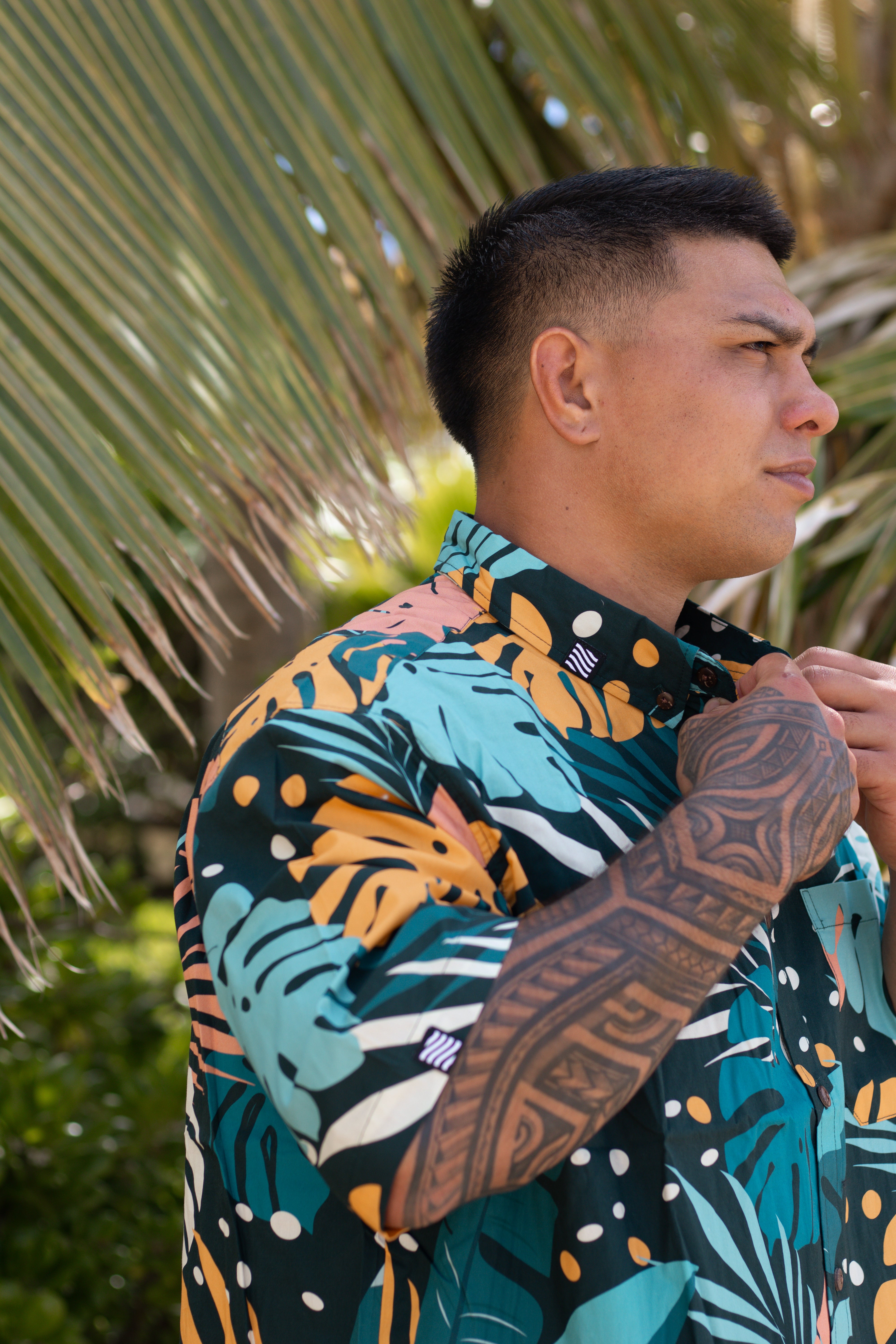 Island Collar Button Down