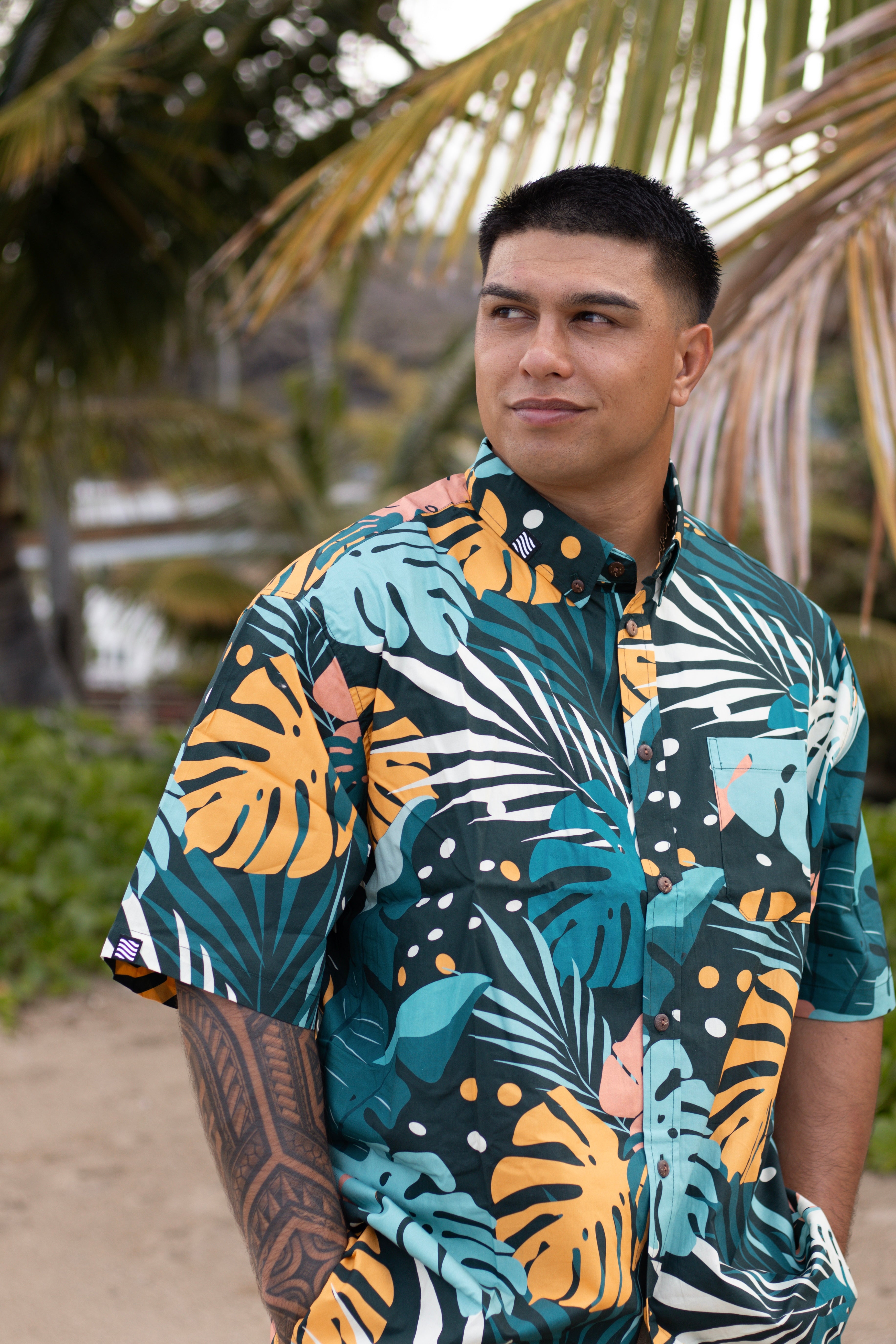 Island Collar Button Down