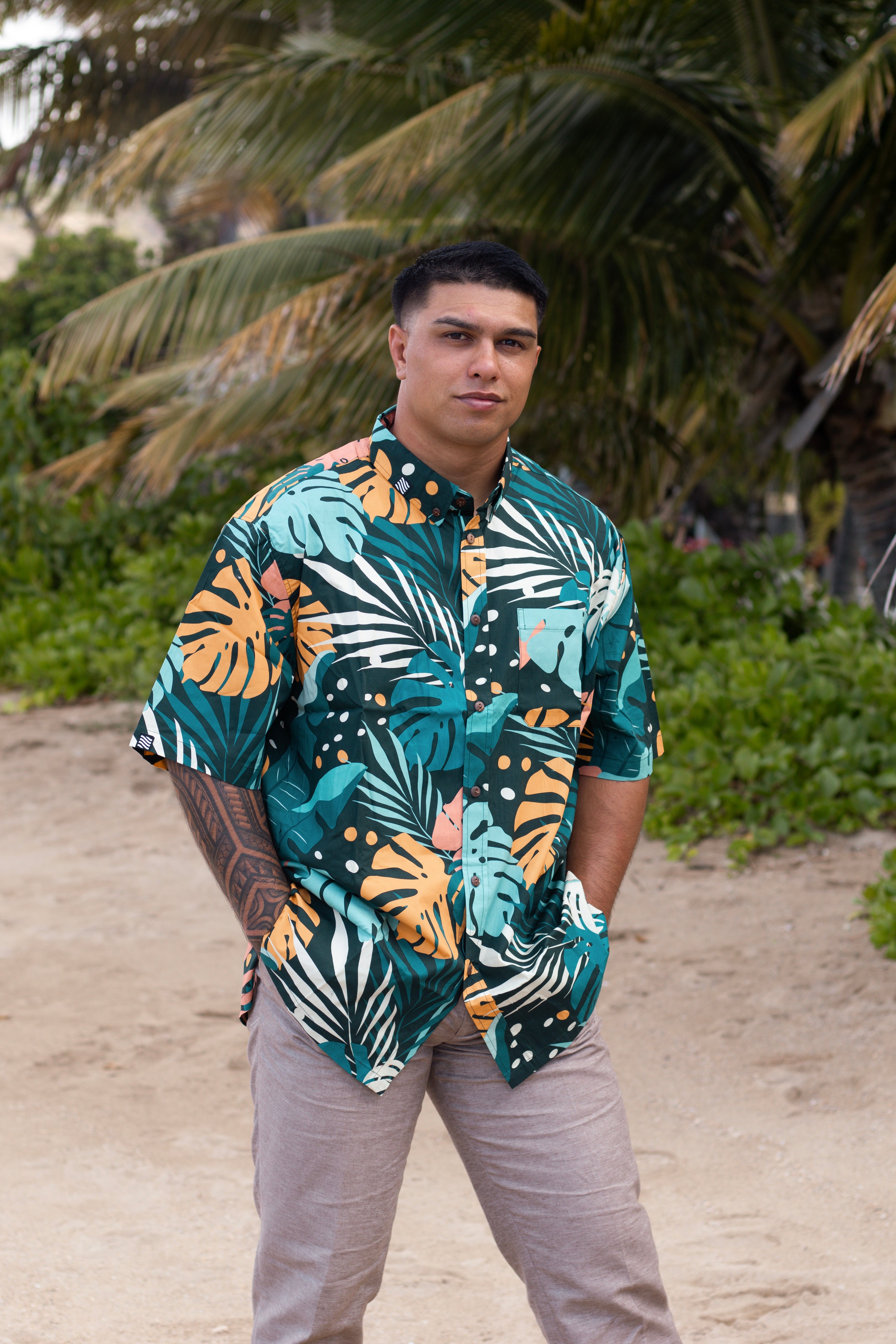 Island Collar Button Down